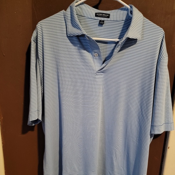 Peter Millar Crown Crafted Tempo Performance Polo XL – Blue Stripe - Picture 2 of 8